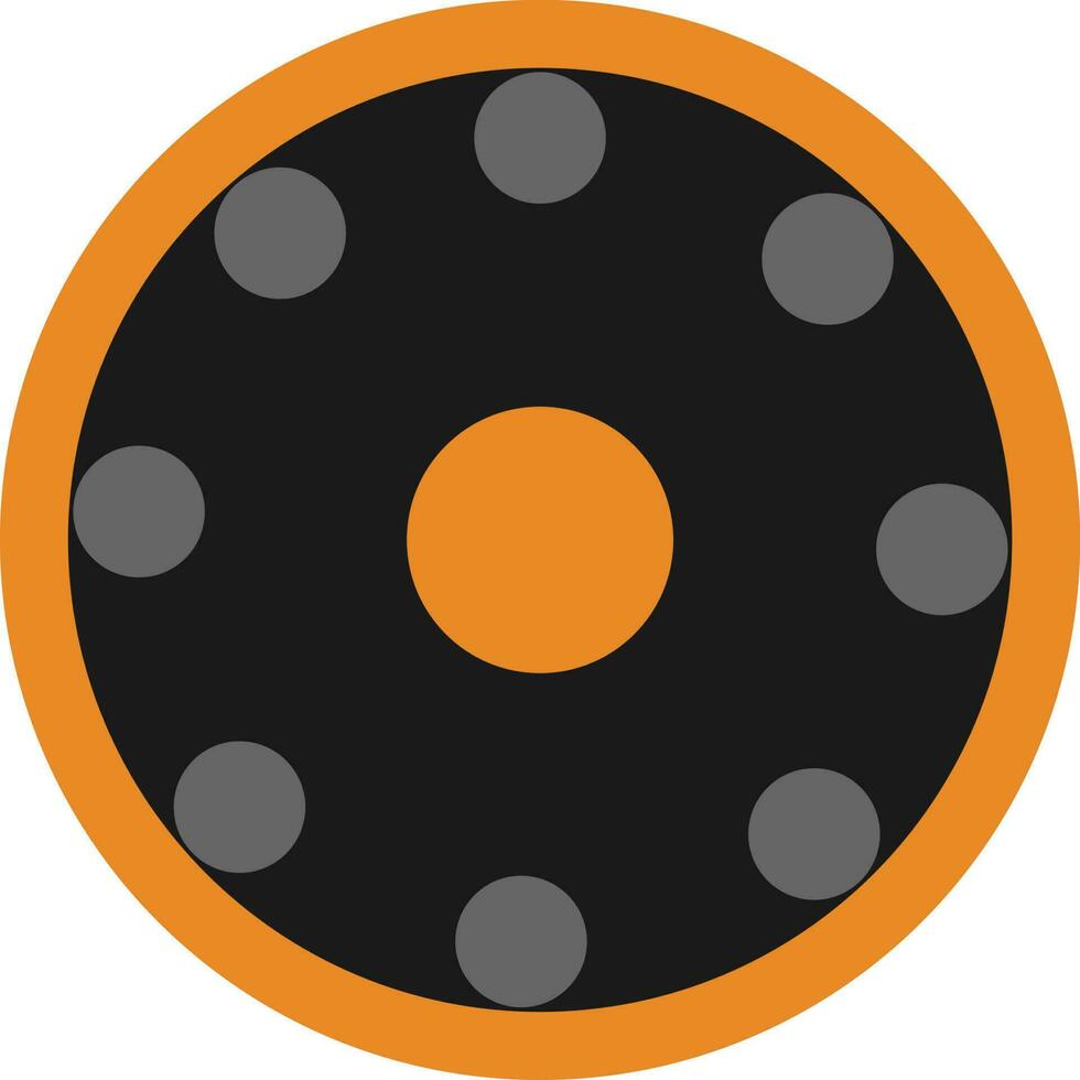 Isolated black and orange tire. vector