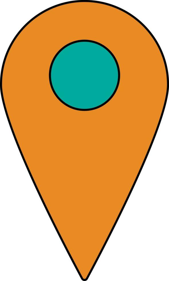 Blank map pointer in orange and green color. vector