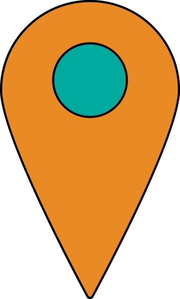 Blank map pointer in orange and green color. vector