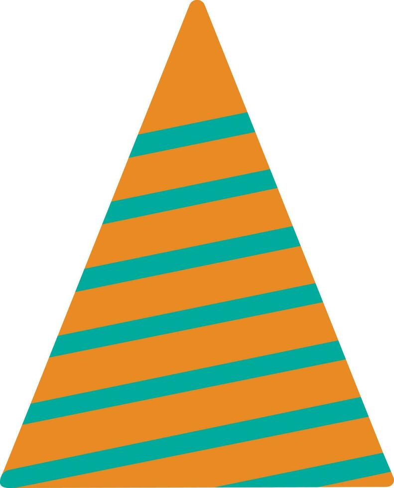 Traffic cone in orange and green color. vector