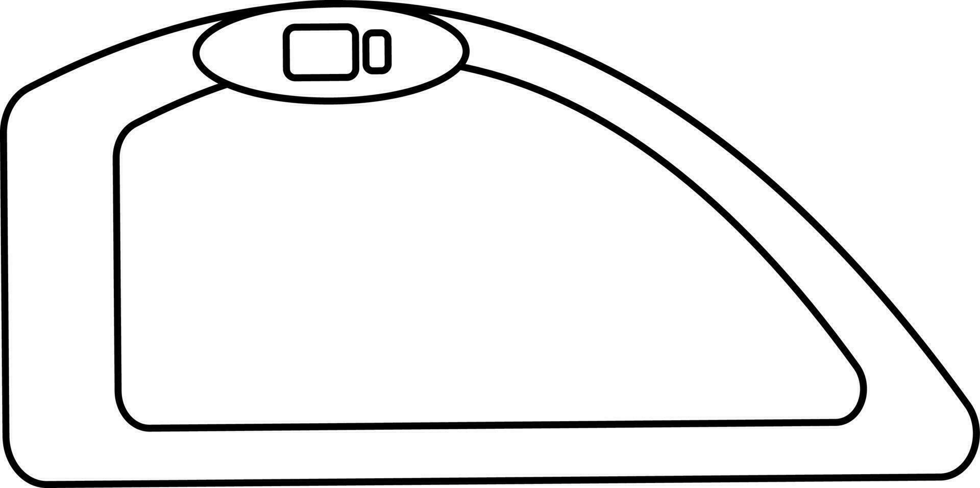 Black line art illustration of a car window. vector