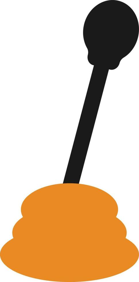 Gear stick in orange and black color. vector