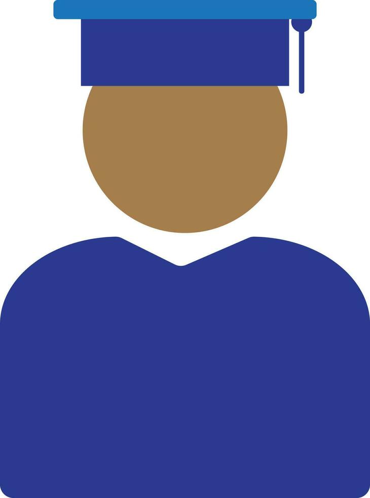 Character of man wearing mortarboard. vector