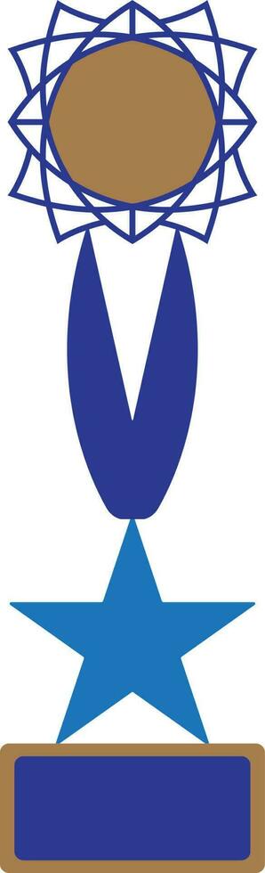 estrella trofeo premio icono en plano estilo. vector