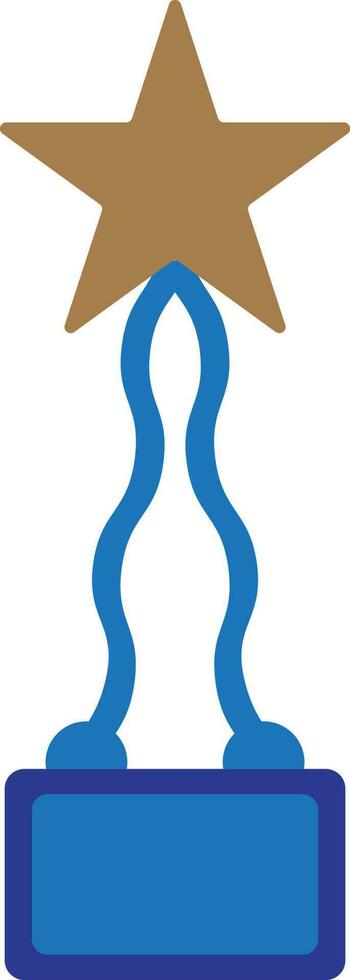 Star trophy award in flat style. vector