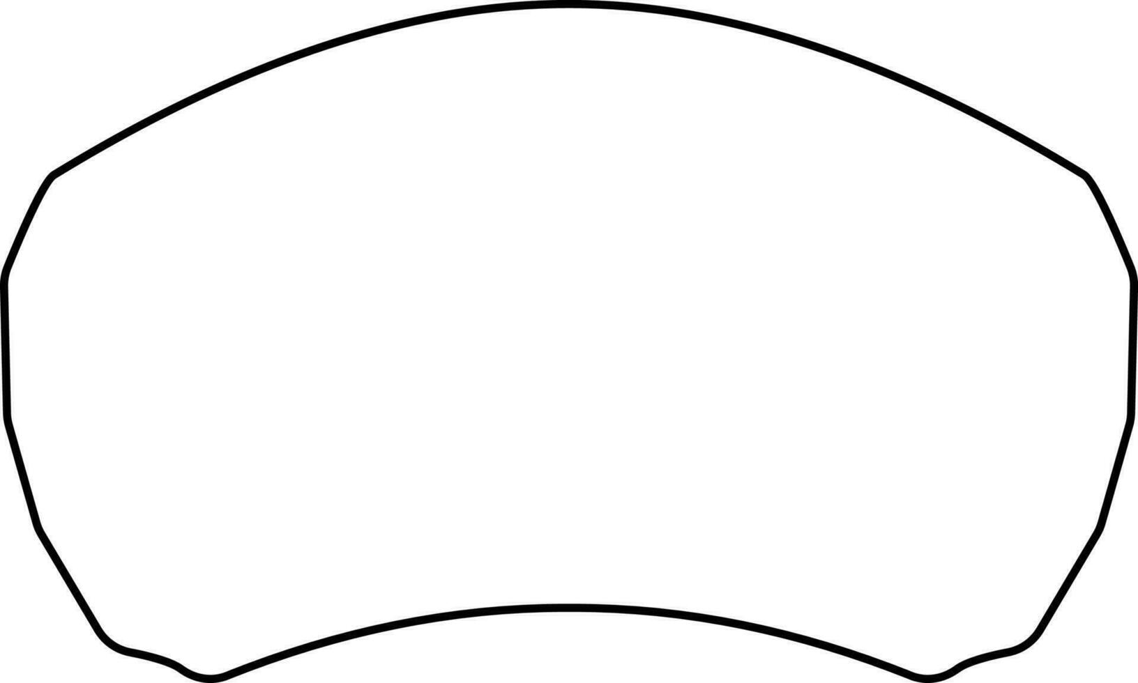 Black line art illustration of a windshield. vector