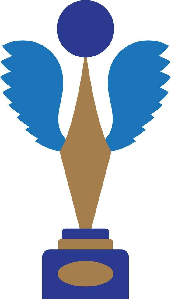 Wings trophy award icon. vector