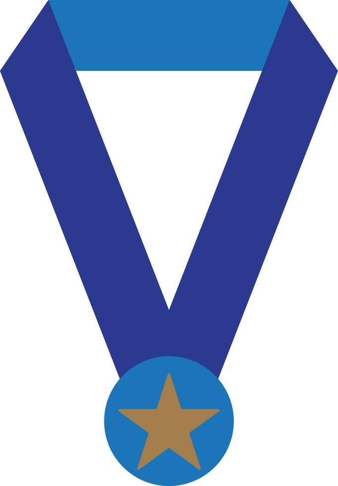 Blue medal icon on background. vector