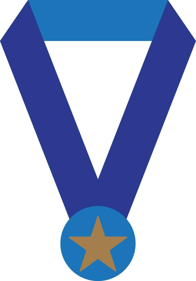 Blue medal icon on background. vector