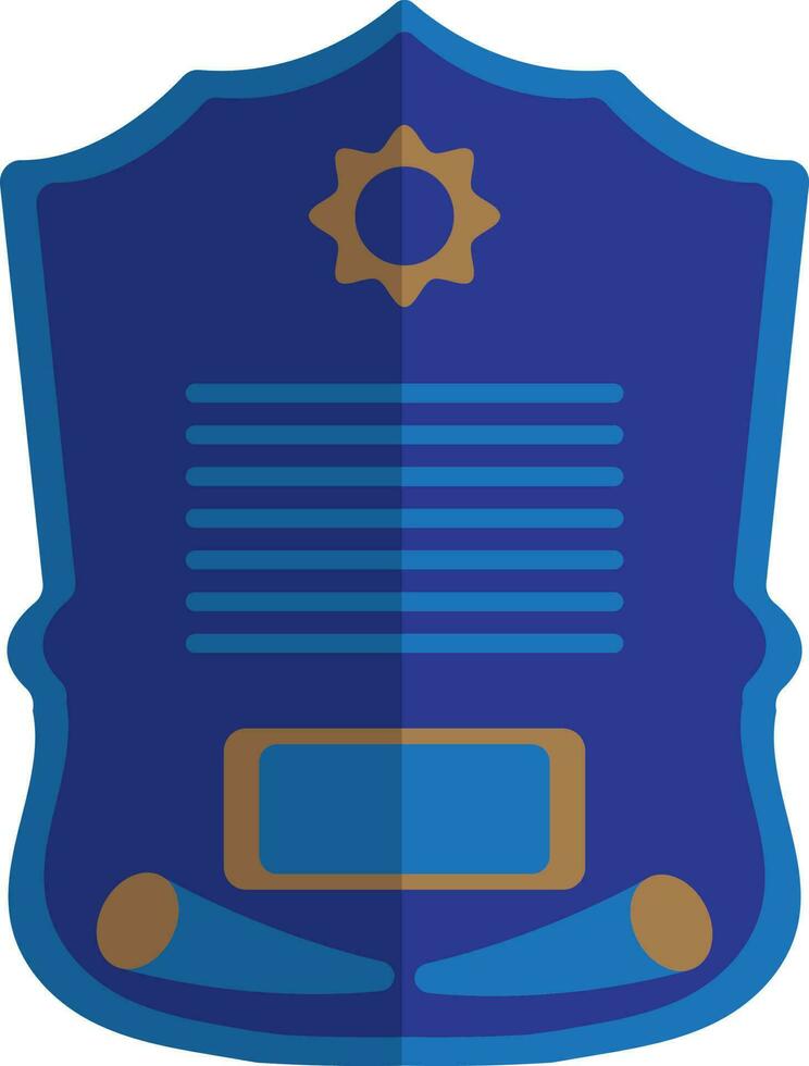 Blank certificate award icon in blue color. vector