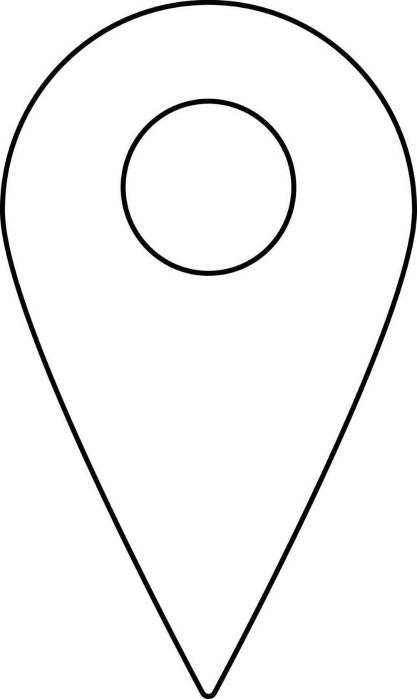 Isolated map pointer in black line art. vector