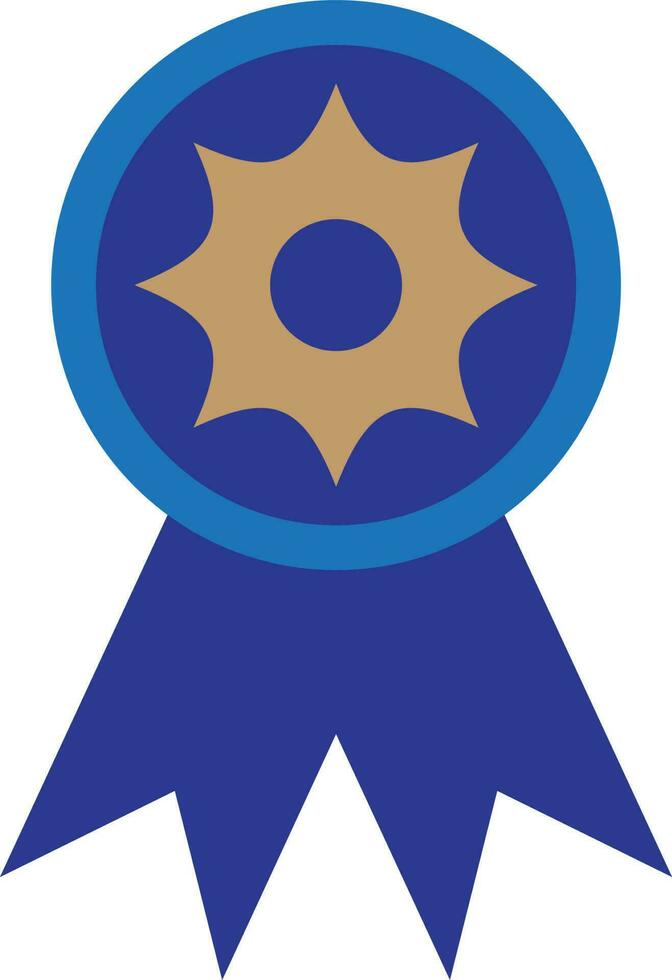 Blue award icon on background. vector