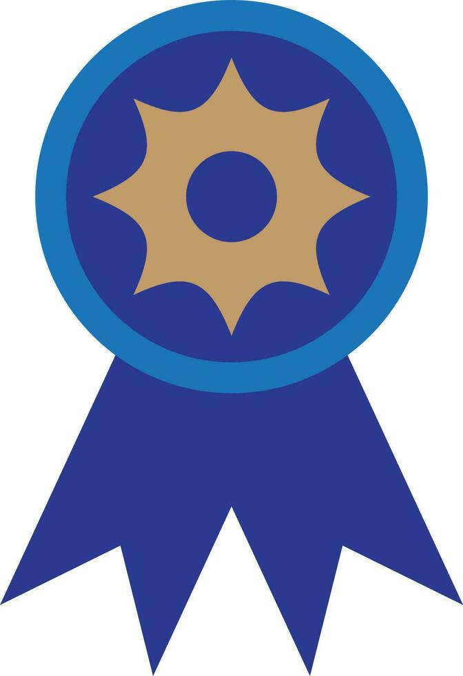 Blue award icon on background. vector