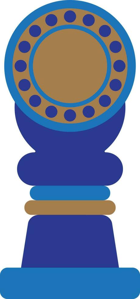 Isolated blue trophy award icon. vector