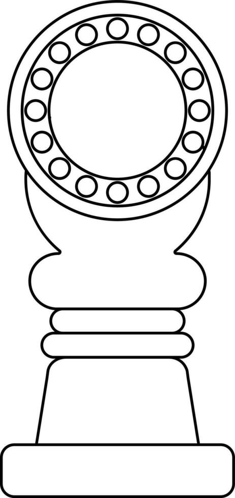 Black line art sport award in flat style. vector
