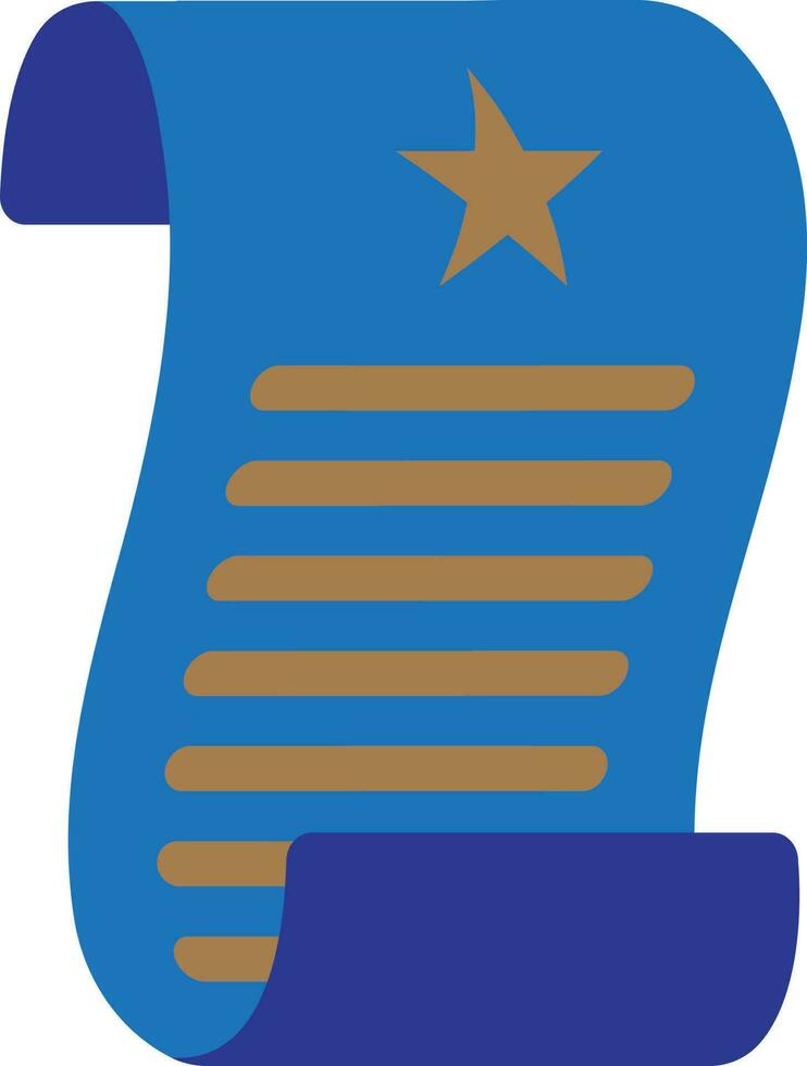 azul antiguo Desplazarse icono en plano estilo. vector