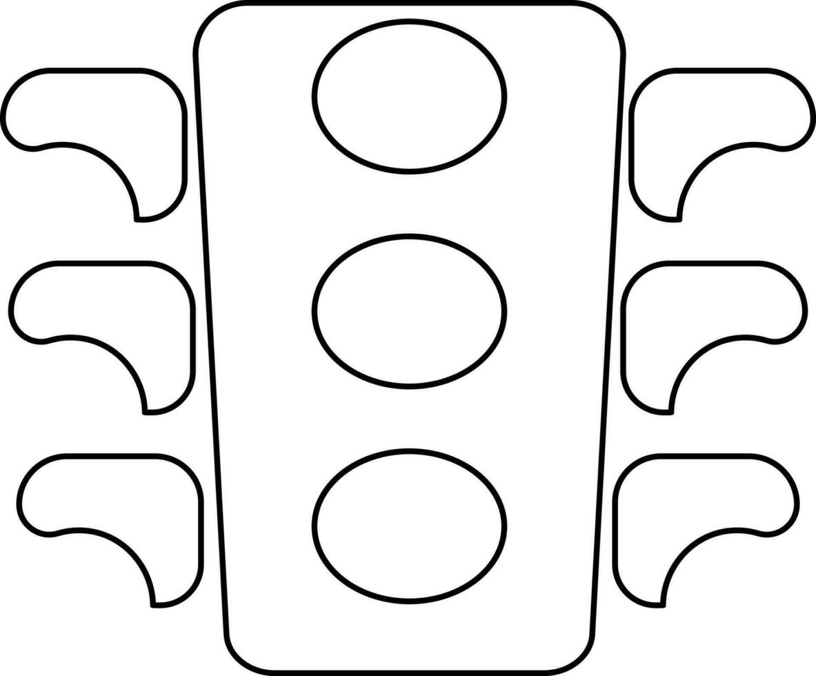 Flat style traffic lights. vector