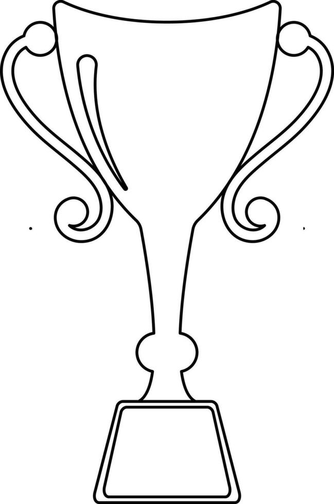 trofeo taza premio en plano estilo. vector