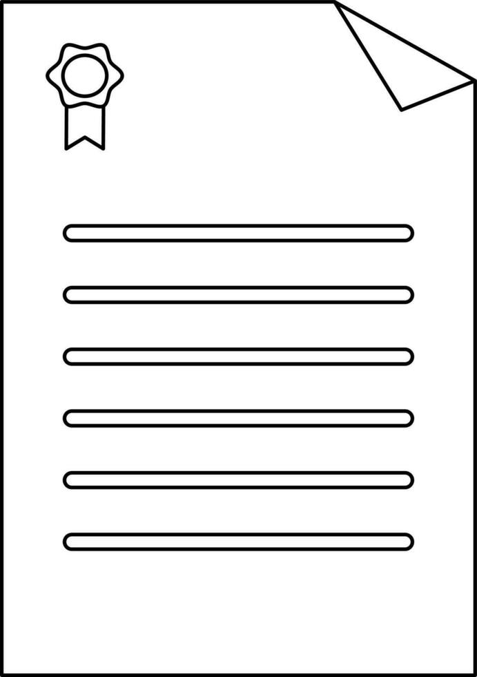 Flat blank document in line art illustration. vector