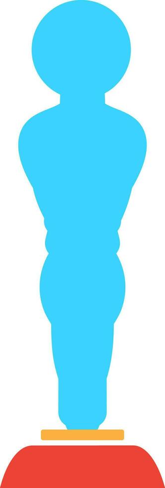 Flat style blue trophy award icon. vector