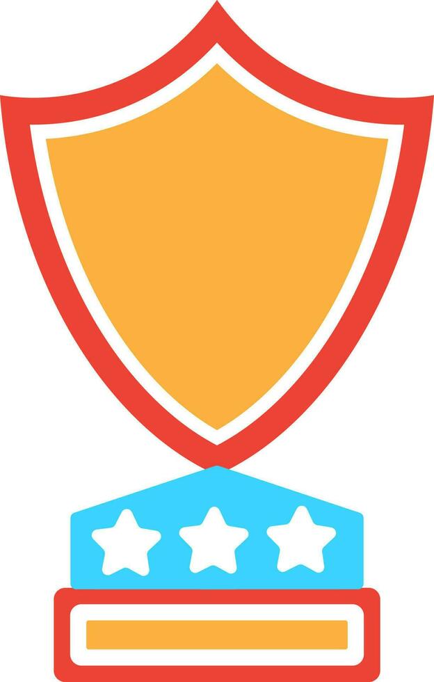 Stars decorated shield trophy award. vector