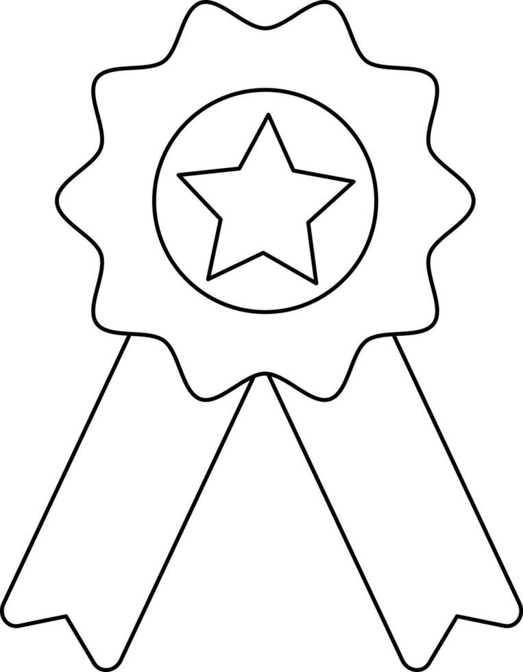 Star decorated badge with ribbon. vector