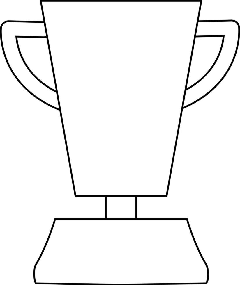 negro línea Arte trofeo taza premio en blanco antecedentes. vector