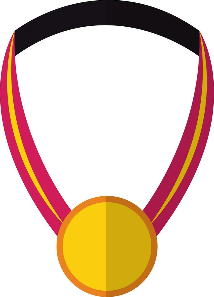 blanco medalla icono en rosado y amarillo color. vector