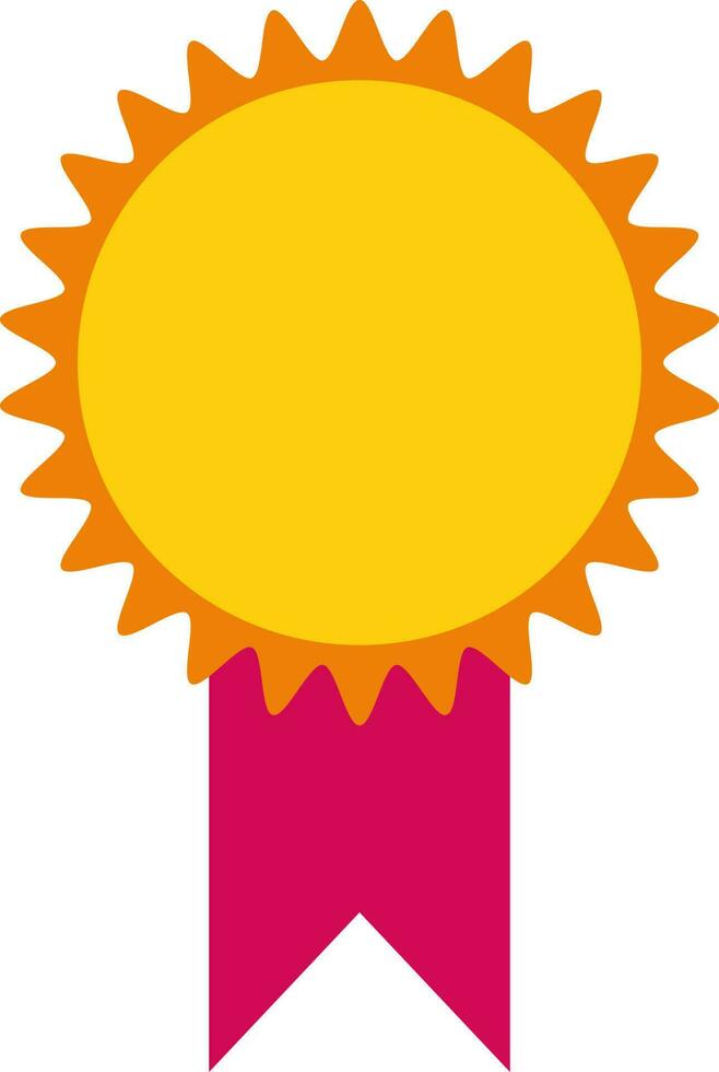 Blank medal in yellow and pink color. vector