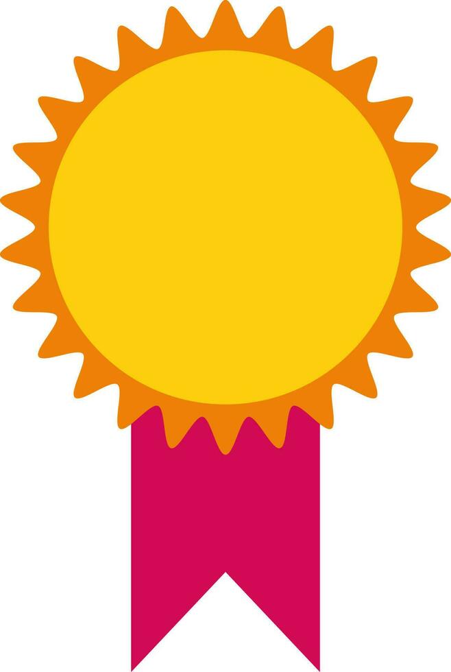 Blank medal in yellow and pink color. vector