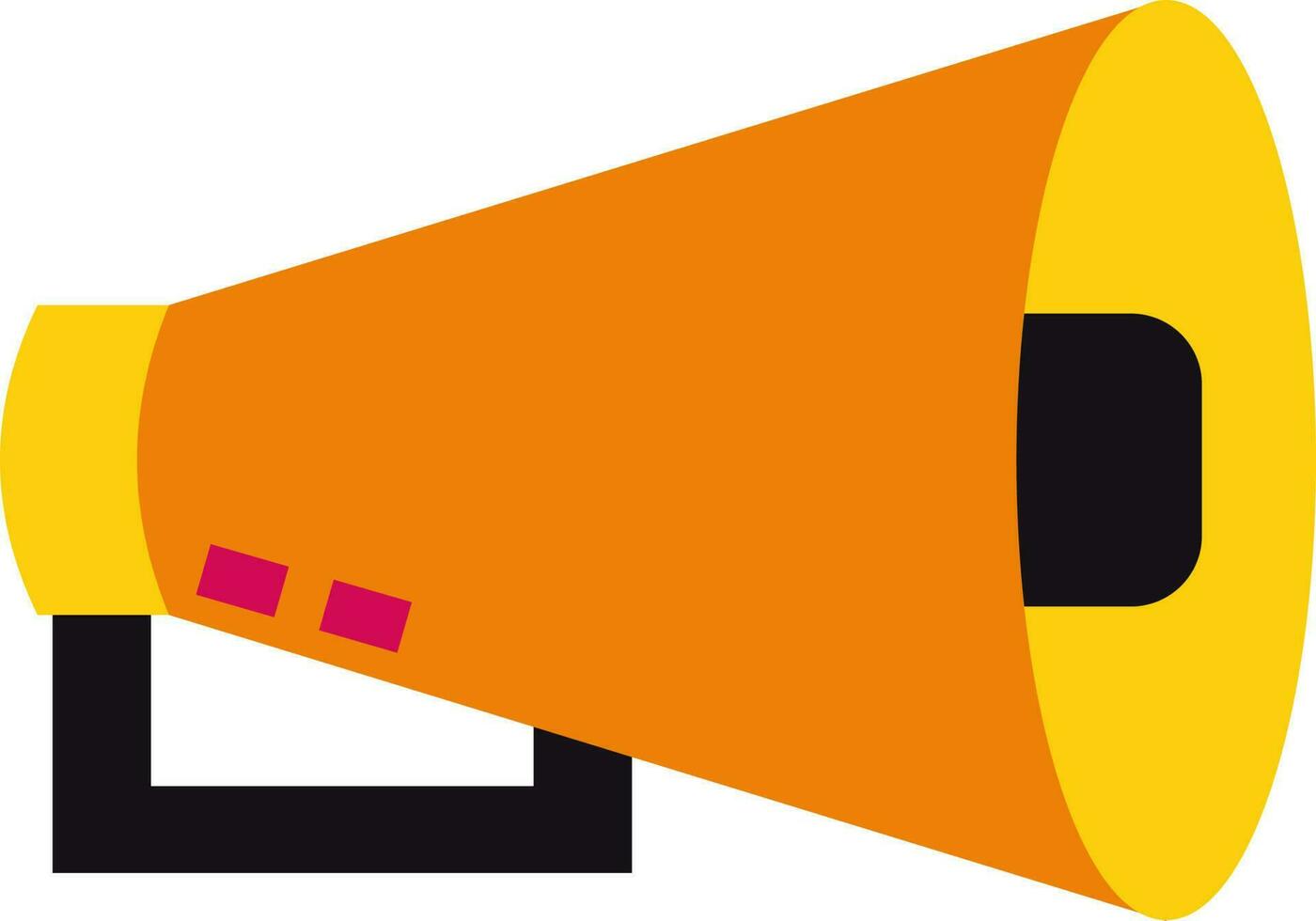 Black and orange loudspeaker. vector