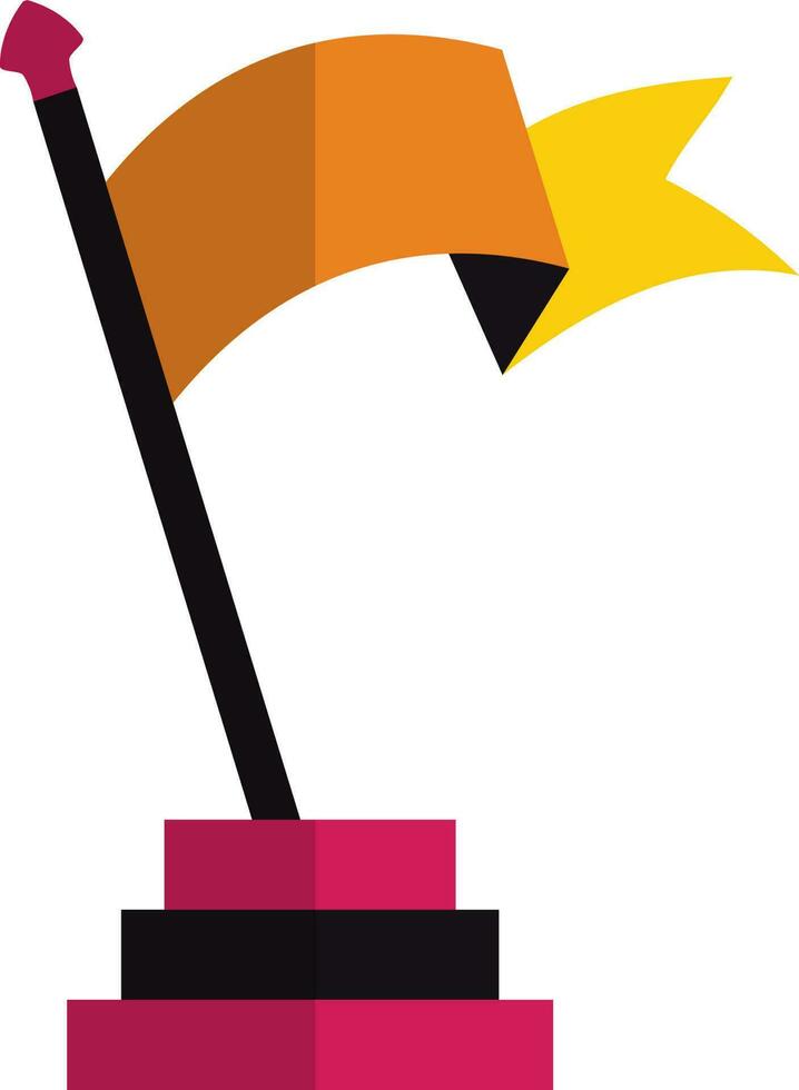 Black and orange flag in flat style. vector