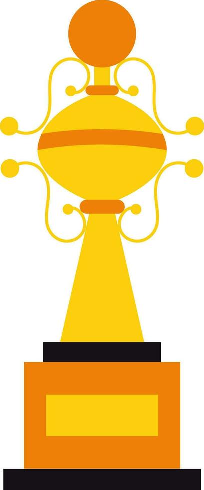 Trophy award in yellow and orange color. vector