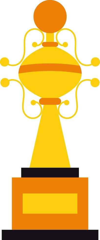 Trophy award in yellow and orange color. vector