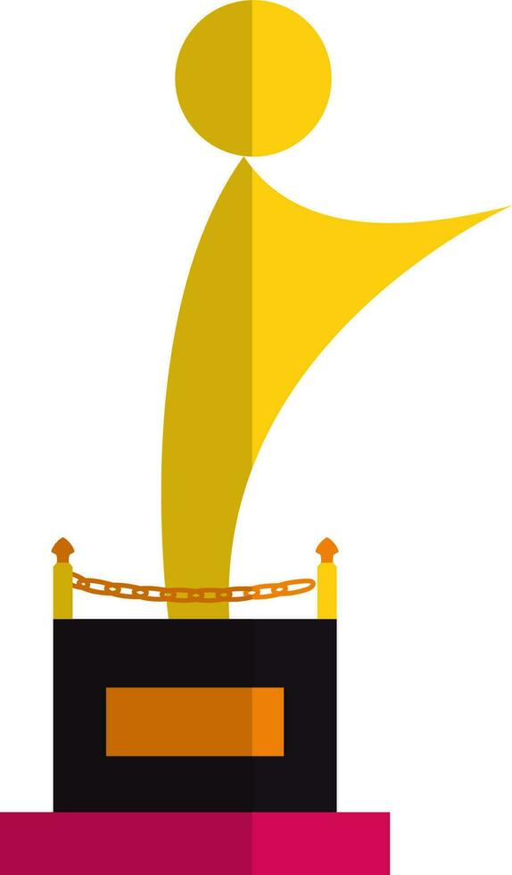 Flat style basketball trophy award in yellow color. vector