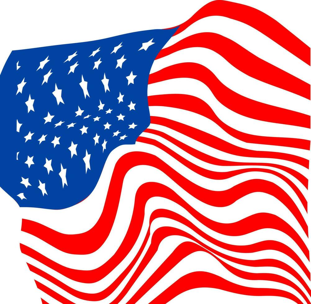 American Flag for 4th of July Celebration. vector