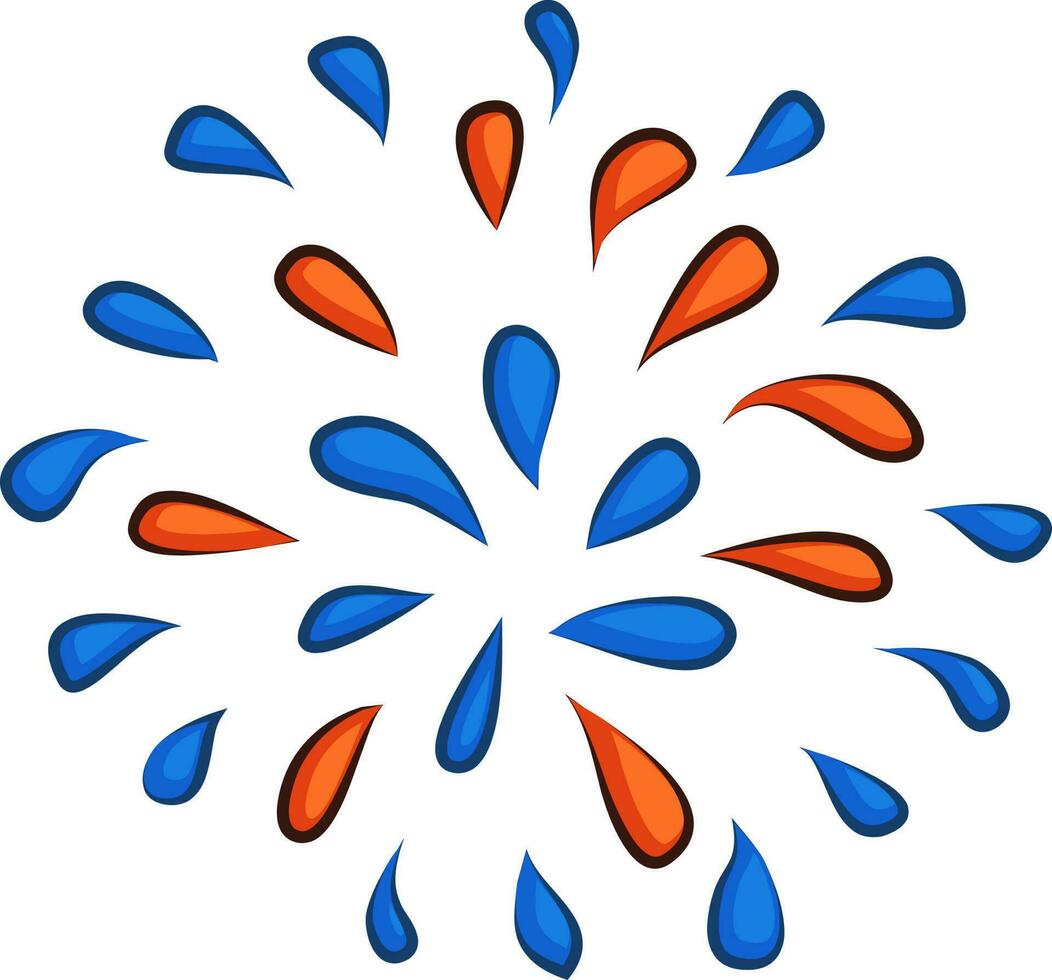 Red and blue firework explosion design. vector