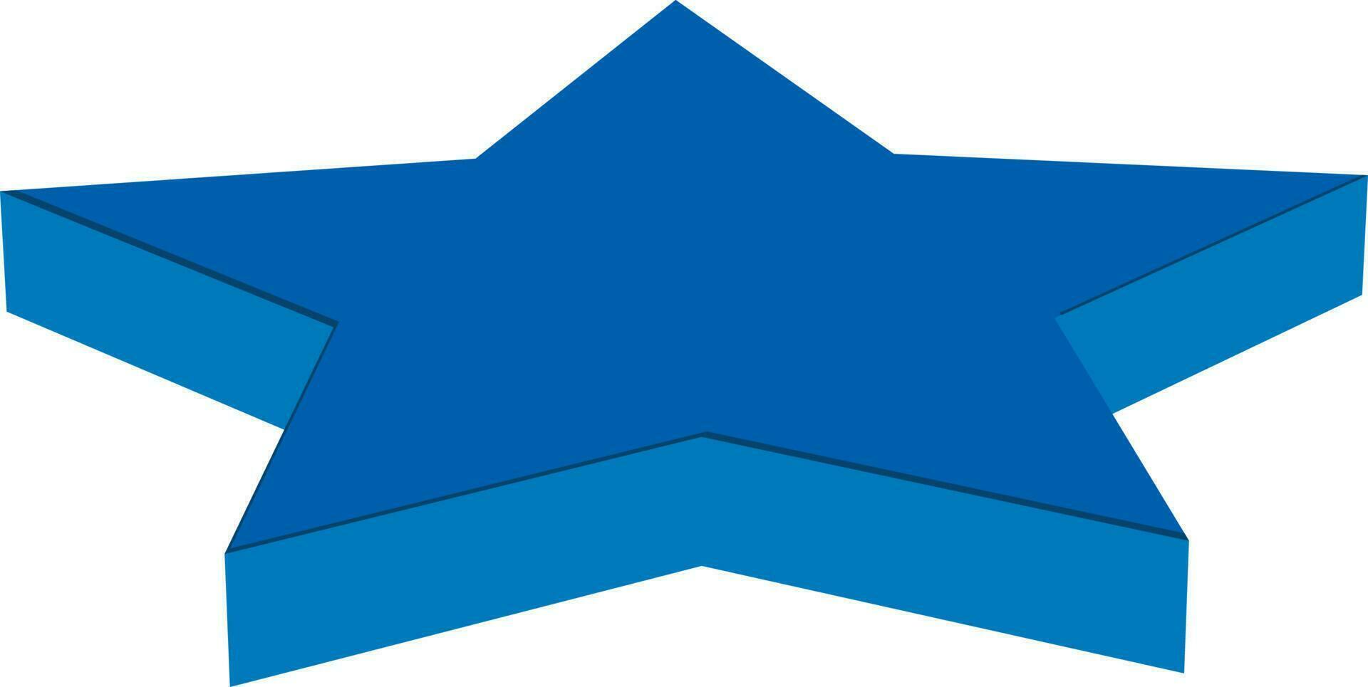 Illustration of a 3D blue star. vector