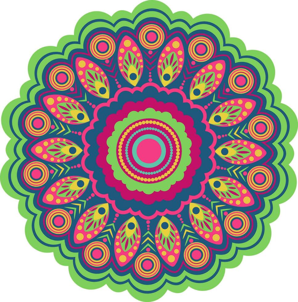 Colorful artistic foral mandala design. vector