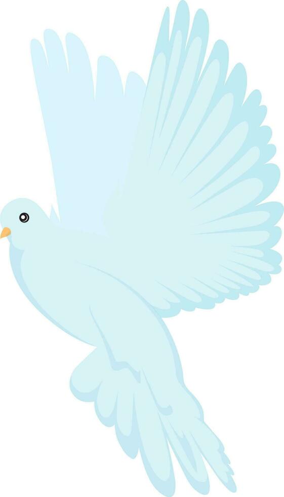 Flat illustration of a flying pigeon. vector