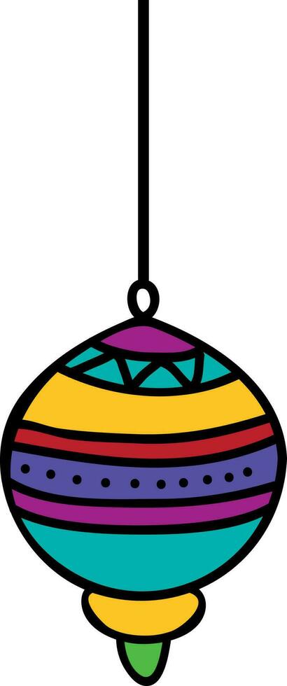 Flat illustration of colorful hanging lantern design. vector