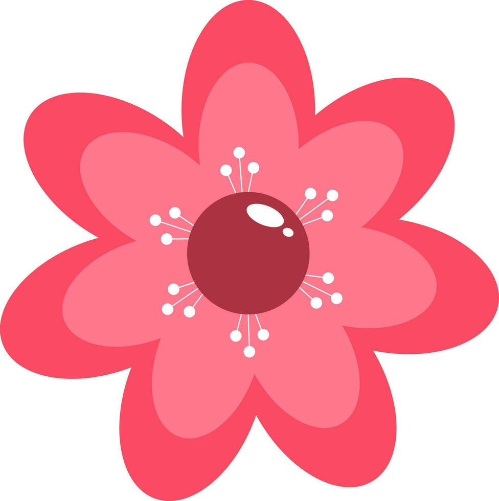 Flat illustration of beautiful pink flower. vector