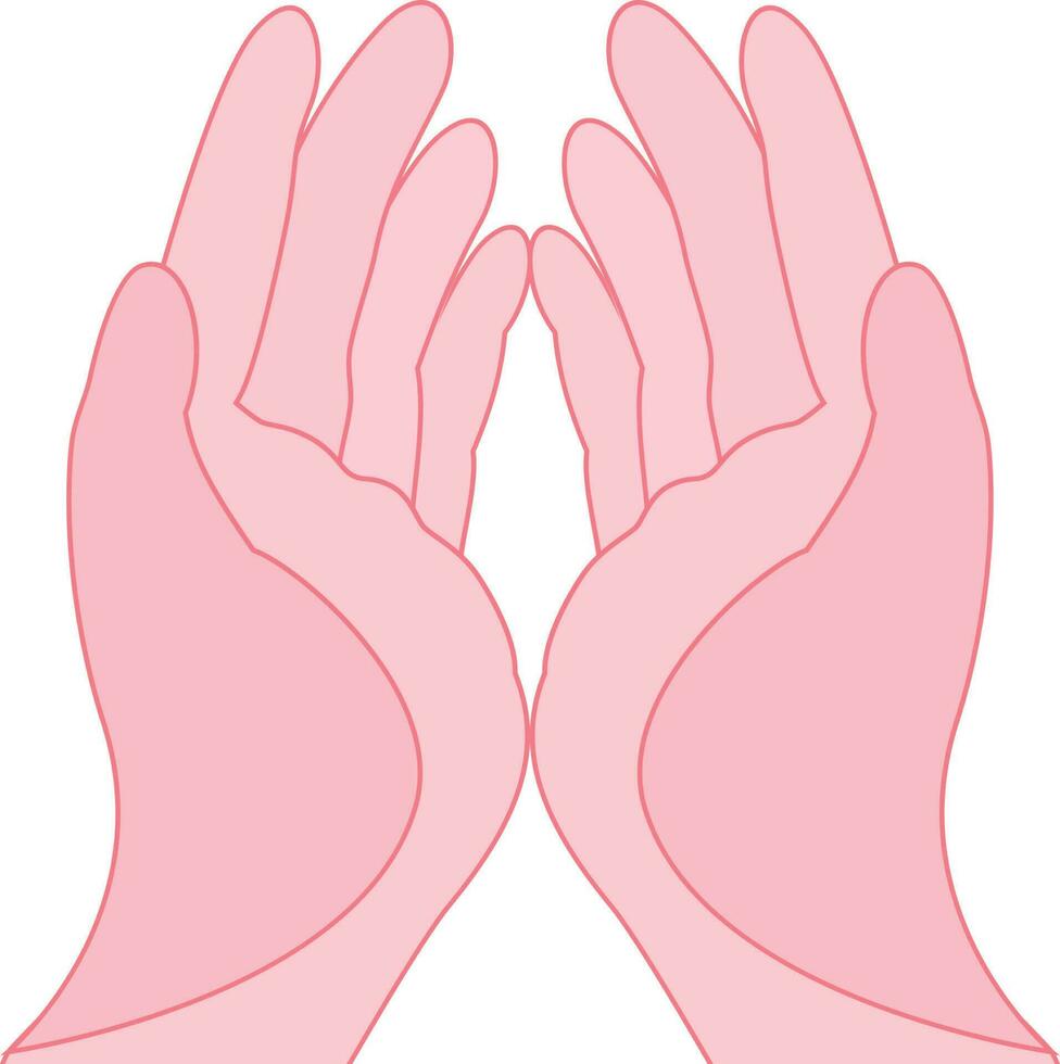 Illustration of praying muslim man hands. vector