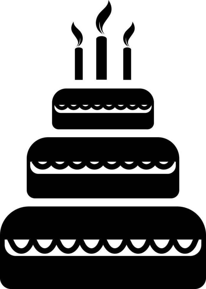 Delicious Big Cake with Candles. vector