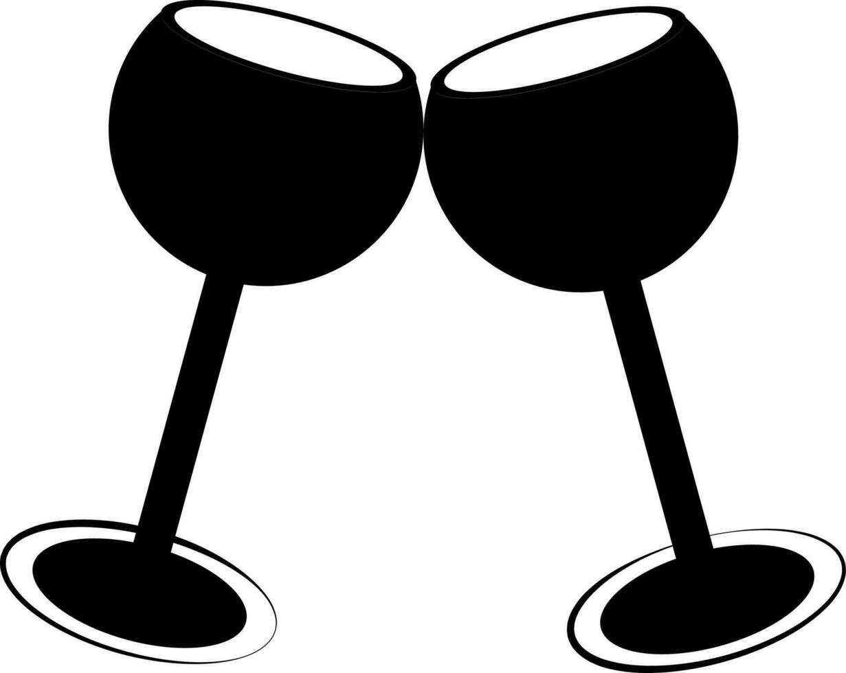 Cheers symbol with wine glasses. vector