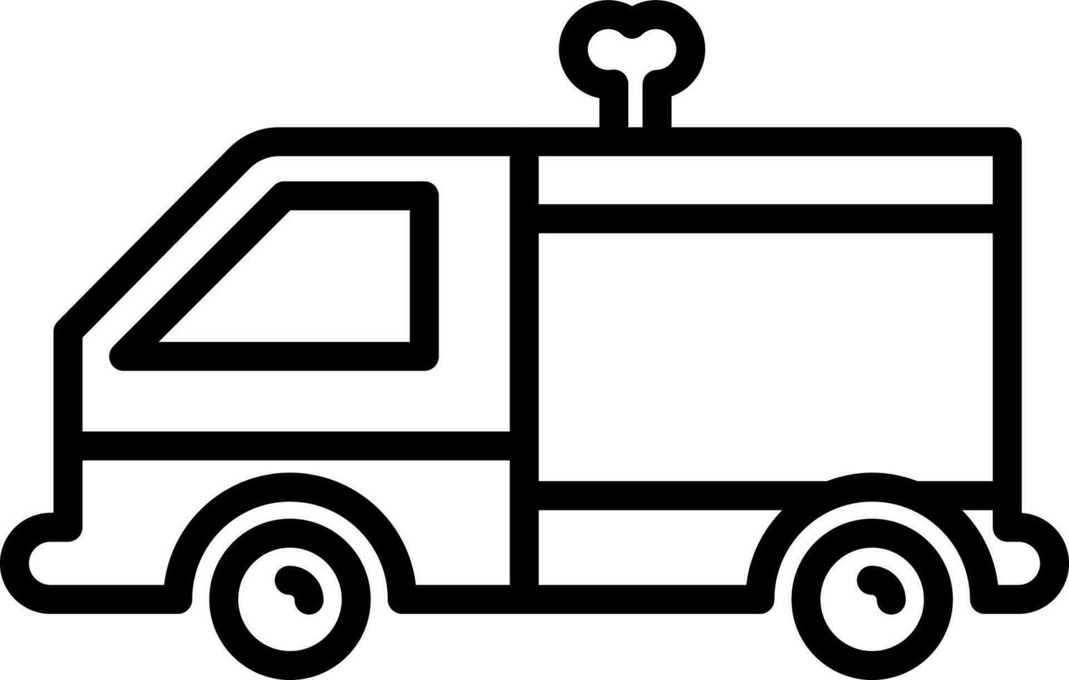 Truck toy icon in line art. vector