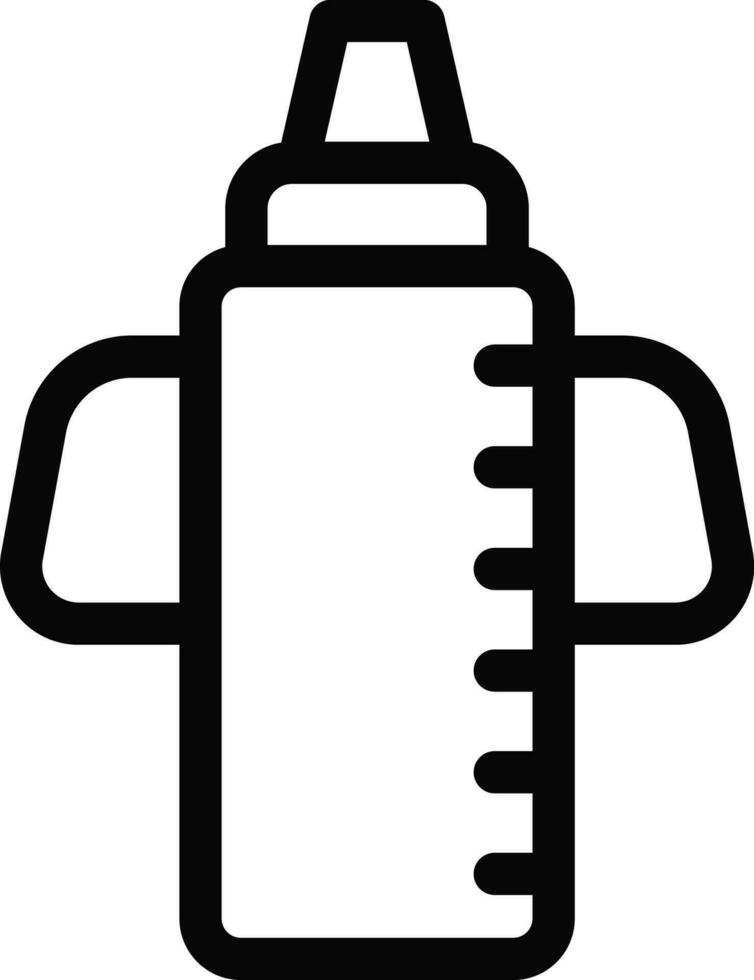 Toy bottle icon in line art. vector