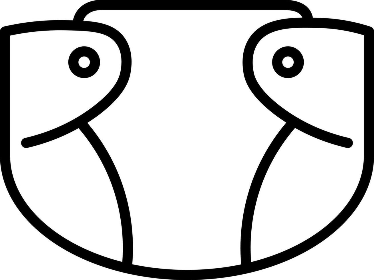 Flat style diaper icon in line art. vector