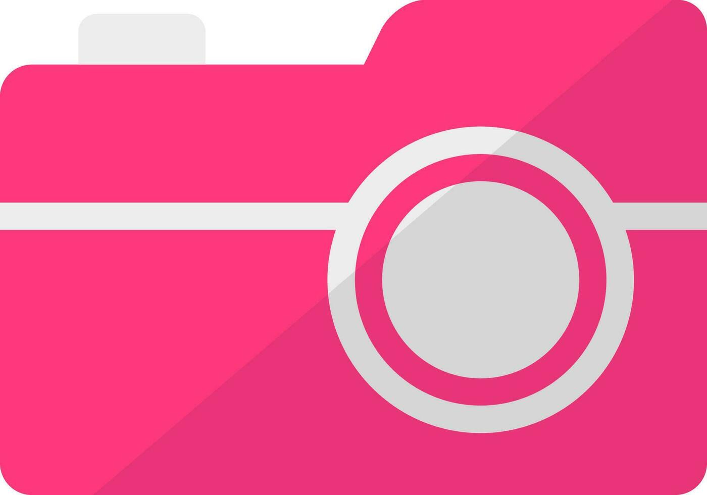 Digital camera icon in pink and gray color. vector