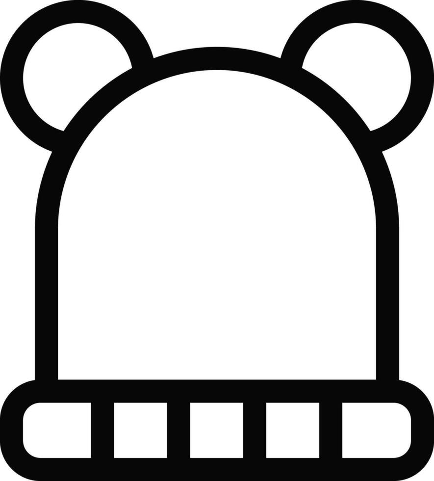 Baby's beanie hat icon in line art. vector